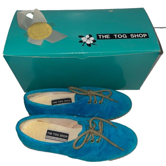 The TOG Shop Womens Vintage Velour Lace Up Sneaker Size 6 Terrycloth Insole - Picture 1 of 7